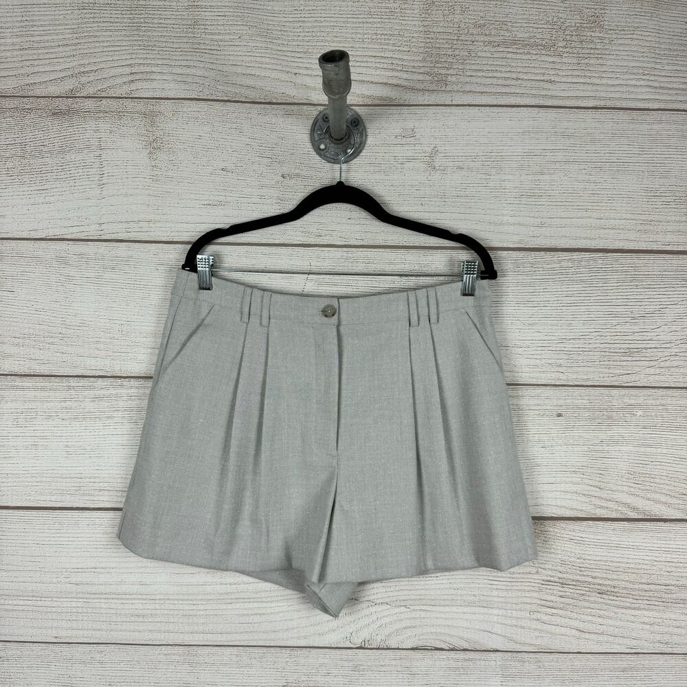 Worthington Women's Gray Silver Sparkle Holiday Shorts Size 12